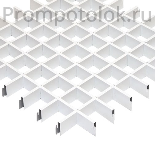 Потолок Грильято белый 75х75